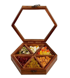 Wedding Party Decoration Vintage Wooden Brown Table Top Masala <b>Box</b> Containers Jars Kitchen <b>Spice</b> <b>Box</b>/Dry Fruit <b>Box</b> for Sale - Product Image 5