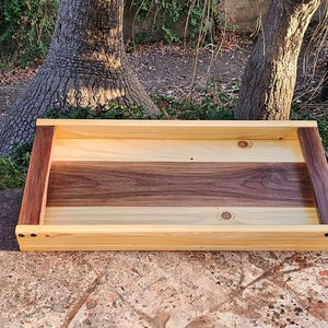 Plateau de service en bois de chêne avec coins arrondis, Assiette en bois, Planche de service Accessoires d'espace de travail faits à la main | Affiné | - Product Image 1