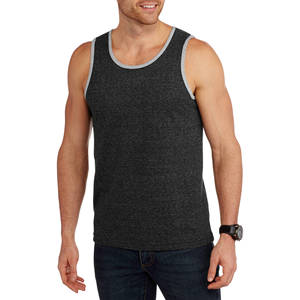 Débardeur tricoté personnalisable pour homme en coton/fibre de bambou, couleur unie, respirant, séchage rapide, coupe ajustée, décontracté, pour la gym et la course, confortable - Product Image 5