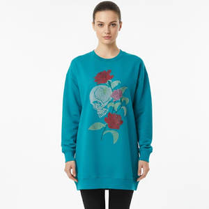 ชุดเดรสโอเวอร์ไซส์ผ้าเนื้อนุ่มสำหรับผู้หญิง แขนยาว ทรงปกติ ให้ความอบอุ่น สวมใส่สบาย เหมาะสำหรับสไตล์สตรีทและสวมใส่ในชีวิตประจำวัน - Product Image 1