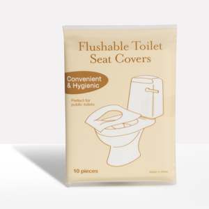 Lot de 50 Housses de siège de toilette jetables en papier gaufré personnalisé, biodégradables pour les toilettes nomades - Product Image 1