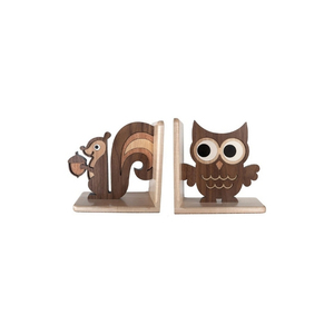 100% madera Natural hecha decorativa mesa de escritorio estantería organizador últimos sujetalibros de madera acentos para la decoración del hogar de la habitación de los niños - Product Image 6