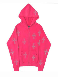 Sudadera con capucha cálida cruzada superior holgada europea y americana para mujer Sudadera con cremallera de Hip Hop Y2k - Product Image 2