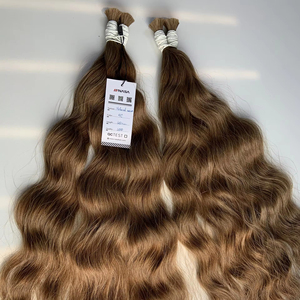Precio al por mayor Extensiones de cabello a granel Cabello virgen Double Drown 100 gramos Colores oscuros 20 pulgadas - Product Image 1