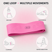 Bande de Résistance Large en Silicone Haute Élasticité 10-50 LB Rose Monochromatique pour Entraînement à Domicile