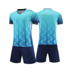 Ensemble de maillot de football à manches courtes pour hommes, uniforme de football pour adultes, maillot de football bleu pour garçon, nom personnalisé, numéro DIY - Product Image 2