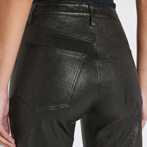 2025 mejores monos de cuero auténtico para mujer Pantalones de satén impermeables de alta calidad para mujer - Product Image 5