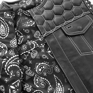 Gilet en cuir à fermeture boutonnée - Veste de moto en cuir de vache véritable - Gilet en cuir respirant et élégant de style Outback, fabriqué au Pakistan - Product Image 6