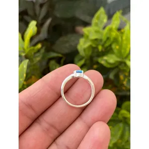 Swiss Blue Topaz Oval Cut <b>Ring</b> 925 Sterling Silver Handmade Gemstone Jewelry Wholesale Supplier - Product Image 5