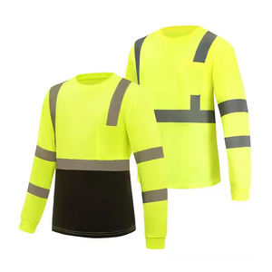 High Visibility Long Sleeve Jersey <b>Men</b> Reflective Safety Long Sleeve T <b>Shirt</b> - Product Image 1