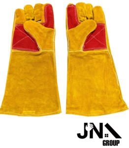 ถุงมือหนังวัวแบบแยกนิ้วถุงมือหนังยาวเสริมหนังถุงมือทำงานหนัง - Product Image 4