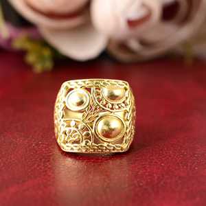 Latest Design Boho Geometric <b>Ring</b> Brass <b>Rings</b> For <b>Women</b> 18K Gold Plated Tribal Filigree Geometric Band for Wholesale/OEM/ODM - Product Image 5