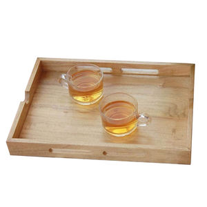 Café boisson froide jus arrondi plateau de service en bois nourriture délicieuse et Dessert hôtel restaurants restauration utilisation de service - Product Image 3