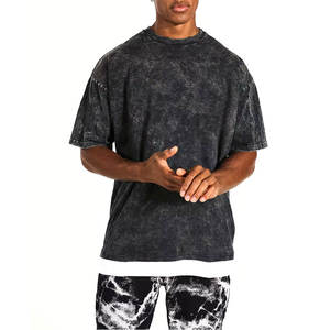 เสื้อยืดสำหรับผู้ชายทรงโอเวอร์ไซส์ซักได้สำหรับผู้ชายเสื้อยืดซักแบบเป็นกรดขนาดใหญ่พิเศษพิมพ์โลโก้ได้ตามต้องการ - Product Image 1