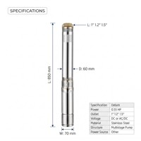 Pompe à eau solaire pour puits profond AC/DC 24v 48v 72v 110v pour puits profond et irrigation