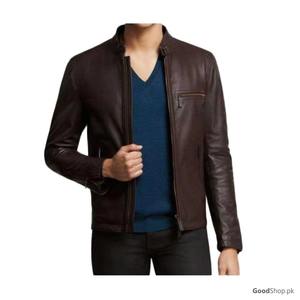 Veste imperméable en cuir effet serpent pour homme, collection Hiver 2026, style urbain, avec logo frontal - Product Image 3