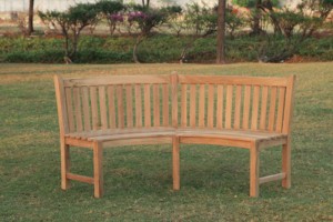 Elegante Banco de Patio Curvo de Teca, Sin Brazos, Madera Sólida, Asiento Cómodo para 2 Personas, Moderno, de Lujo, para Exteriores y Hoteles - Product Image 3