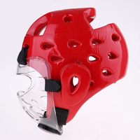 Protector de Cabeza de Taekwondo de Cuero PU, Protector Facial Impermeable Extraíble, Casco Suave para Artes Marciales, para Entrenamiento de Sparring, Karate y Boxeo