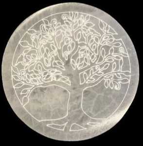 Posavasos pulidos de árbol de la vida de selenita de la mejor calidad, posavasos de limpieza de cristales curativos de ágata, amor por el crecimiento espiritual - Product Image 5