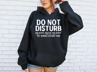 Felpa con Cappuccio da Uomo Ricamata 'Do Not Disturb' in Cotone e Poliestere, Traspirante, ad Asciugatura Rapida, Foderata in Pile, Personalizzabile