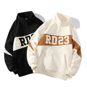 OEM Streetwear Winter <b>Men</b> Sweat shirt Custom Warm Thick Quarter Zip <b>Sherpa</b> Polar <b>Fleece</b> Pullover Sweatshirt for <b>Men</b> - Product Image 1