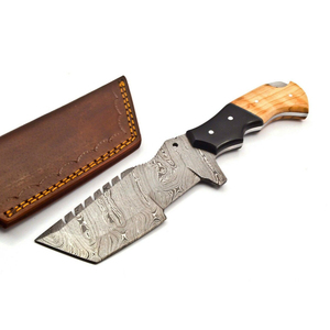 Cuchillo de Supervivencia Hecho a Mano con Acero de Damasco de Espiga Completa y Mango de Madera, Personalizable OEM para Actividades al Aire Libre - Product Image 2