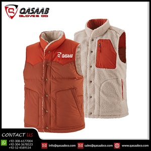 OEM Hombres Fleeced Front-Zipper Invierno Cálido Sin mangas Patchwork Moda Transpirable Chaleco Casual Puffer Chaleco Chaquetas - Product Image 2