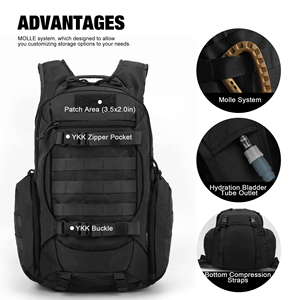Waterproof Anti-Theft Camouflage Tactical <b>Backpack</b> Zipper Closure 36-55L Outdoor Camping Hiking Travel Laptop Bag for Unisex - Product Image 6