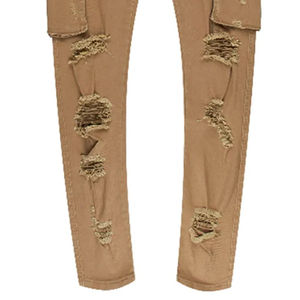 กางเกงยีนส์แฟชั่นใหม่สำหรับผู้ชายทรงสกินนี่ดีไซน์แบบกำหนดเองกางเกงยีนส์ขาเดฟสำหรับผู้ชายทรงสกินนี่คุณภาพสูง8กระเป๋า - Product Image 5