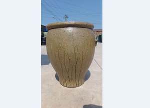 [Leo Nguyen Le] - Pots en céramique émaillée carrés et hauts de couleur verte pour l'extérieur, pots de jardin, pots en céramique bleus et hauts - Product Image 5