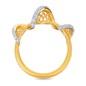 Bague de fiançailles Moissanite en forme d'ADN avec diamant original en or rose, 0.5 CT, coupe ronde, meilleure bague de proposition pour elle - Product Image 4