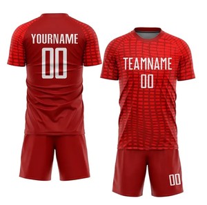 ชุดเสื้อฟุตบอลแบบยูนิเซ็กซ์ที่ปรับแต่งได้ ขายส่ง คุณภาพสูง พิมพ์ลายด้วยความร้อน ระบายอากาศได้ดี คอกลม พร้อมชื่อทีม ชุดกีฬา - Product Image 5