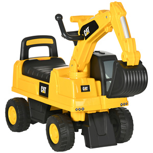 HOMCOM Jouet Bulldozer pour enfants de 1 à 3 ans avec pelle et conteneur, sans batterie, jaune - Product Image 1