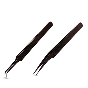 Pinzas para pestañas de diseño ligero y cómodo, puntas de cierre que recogen fácilmente pestañas gruesas y delgadas sin deformación - Product Image 2