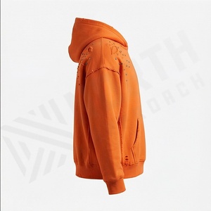 Sweat-shirts thermiques surdimensionnés 100 % coton de haute qualité, anti-plis, avec logo personnalisé, pour hommes, style français 3D, vente en gros, pour l'extérieur - Product Image 3