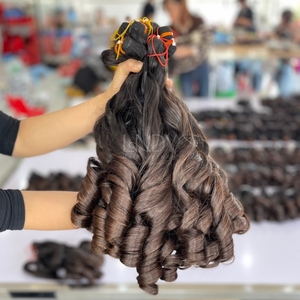 Pelo crudo de la mejor calidad, Punta marrón hinchable, color de cabello humano real con precio al por mayor - Product Image 3