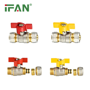 IFAN 고품질 배관 수도관 볼 밸브 1/4 2인치 단조 나사형 황동 볼 밸브 - Product Image 4