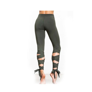 Pantalon de yoga extensible dans les quatre sens personnalisé pour femmes Leggings de gymnastique à séchage rapide avec motif solide - Product Image 5