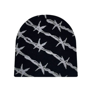 Bonnets d'hiver unisexes pour adultes en tricot épais respirant coupe-vent en acrylique jacquard brodé en 3D personnalisé avec logos en vrac - Product Image 2