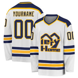 Maillots de hockey sur glace en polyester sublimé avec logo personnalisé OEM uniformes de hockey sur glace avec nom d'équipe de style vierge sur mesure - Product Image 1