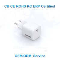 Cargador de Teléfono Móvil PD de 65 W, Cargador AVS Tipo C de Carga Rápida, Adaptador de Cargador USB Universal con Certificación CE, ROHS y KC, 65 W Gan para iPhone y Samsung