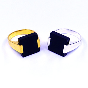 Everyday Wear Sterling Silver 925 Low MOQ Anillo de sello de piedras preciosas de ónix negro de Estilo Vintage clásico de alta calidad - Product Image 5