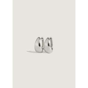 Classic Silver Teardrop Hoop <b>Earrings</b> with Water Drop and Flower Pattern Featuring Pear and Diamond Main Stones - Product Image 1