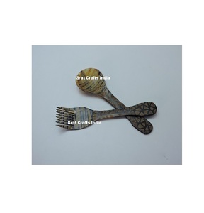 Juego de Cubiertos de Dos Piezas Estilo Nuevo, Cubiertos Reutilizables de Cuerno, Cuchara y Tenedor para Fiestas y Hoteles, Utensilios de Cocina, Herramientas para Servir Ensaladas - Product Image 4