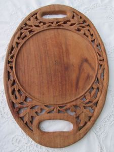 ถาดพิมพ์ลายไม้ที่ดีที่สุดแกะสลักรูปทรงสี่เหลี่ยมและงานฝีมืออินเดีย - Product Image 4