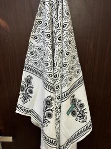 Ensemble de serviettes de golf en coton gaufré Jaipuri avec bloc à main indien de qualité supérieure - Product Image 5