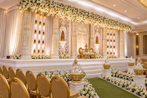เวทีจัดงานแต่งงานสไตล์เอเชียสุดหรู แรงบันดาลใจจากพระราชวังราจวัดา ดีไซน์คลาสสิกแบบบอลลีวูด สีขาวสง่างาม เหมาะสำหรับงานแต่งงานแบบอินเดียในสหราชอาณาจักร - Product Image 2