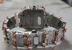 VVS Moissanite GRA Diamond Iced Completamente automático 41mm Oro Rosa Blanco Collate Esfera romana Reloj mecánico de acero inoxidable de lujo - Product Image 2