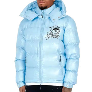 Veste matelassée à bulles en laine/polyester de haute qualité pour hommes avec col à capuche - Product Image 2