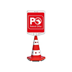 Ensemble de cônes de signalisation routière en plastique double face pour application en zone de pétrole/gaz - Product Image 1